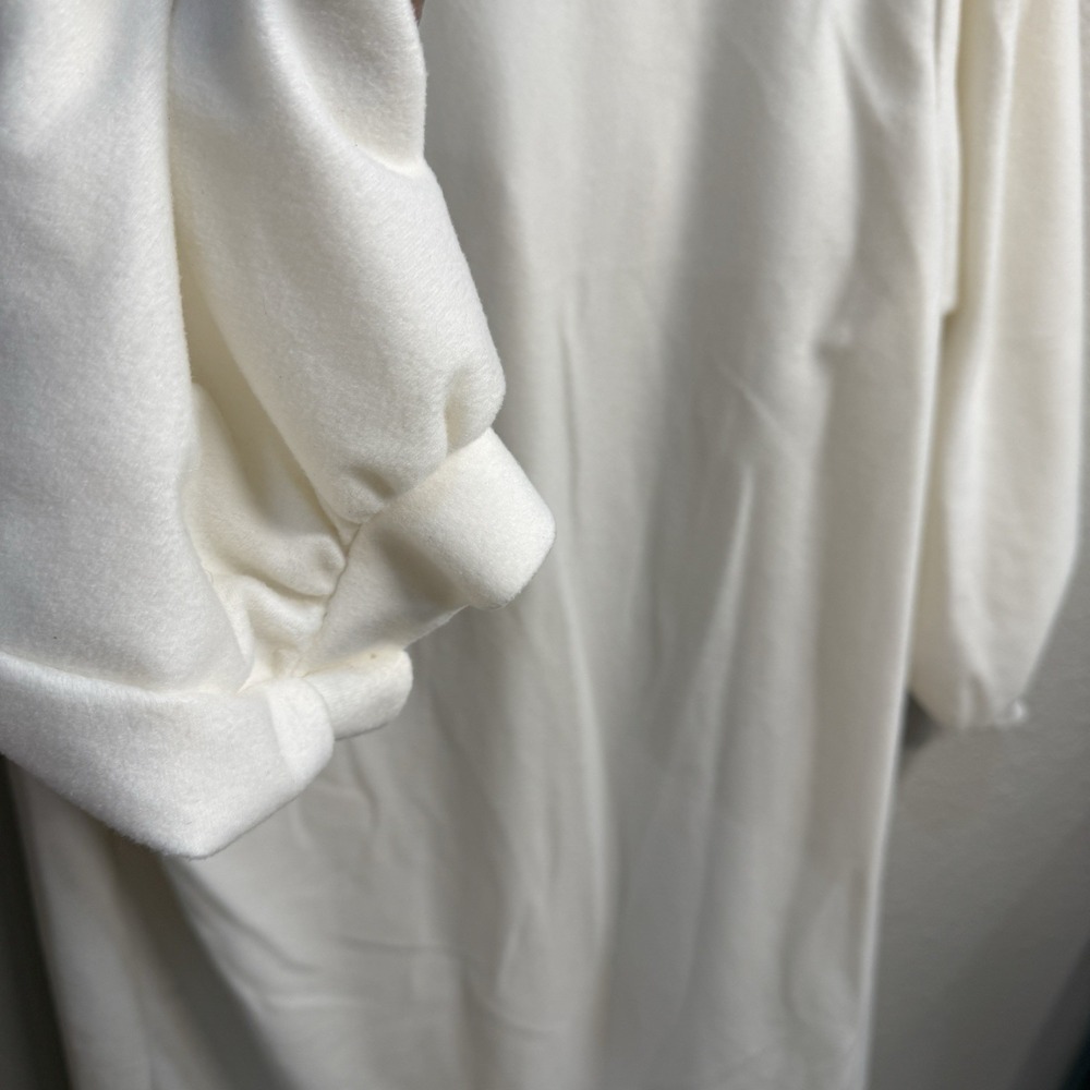 Vintage Sears Apostrophe Sz L Nightgown White Long Sleeve Front‎ Zip Prairiecore - Picture 7 of 7